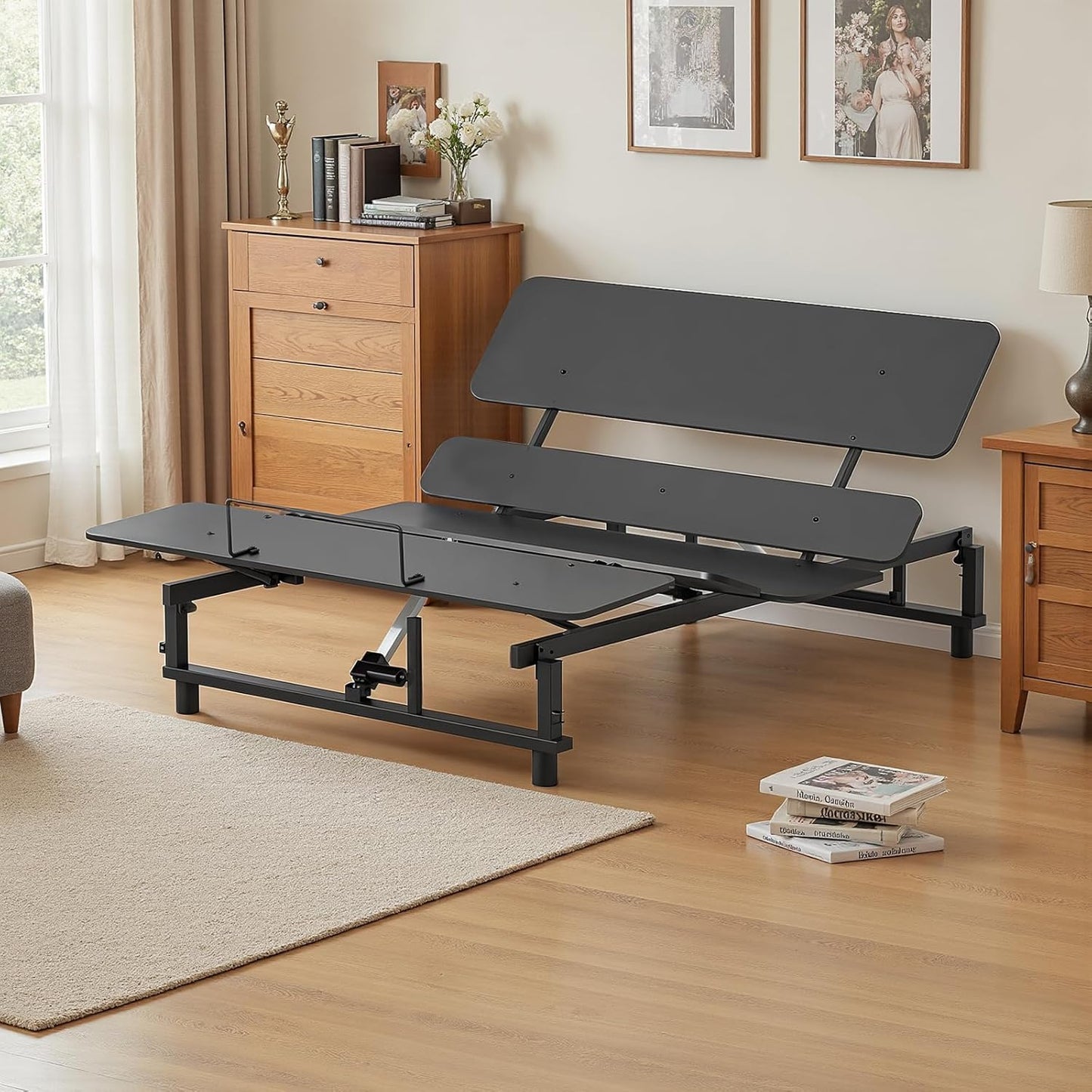 Mixcous King Size Adjustable Bed Base Frame - Quiet Motor, Head & Foot Incline, Zero Gravity, Wireless Remote, Universal Compatibility (79" L x 74" W x 12.72" H)